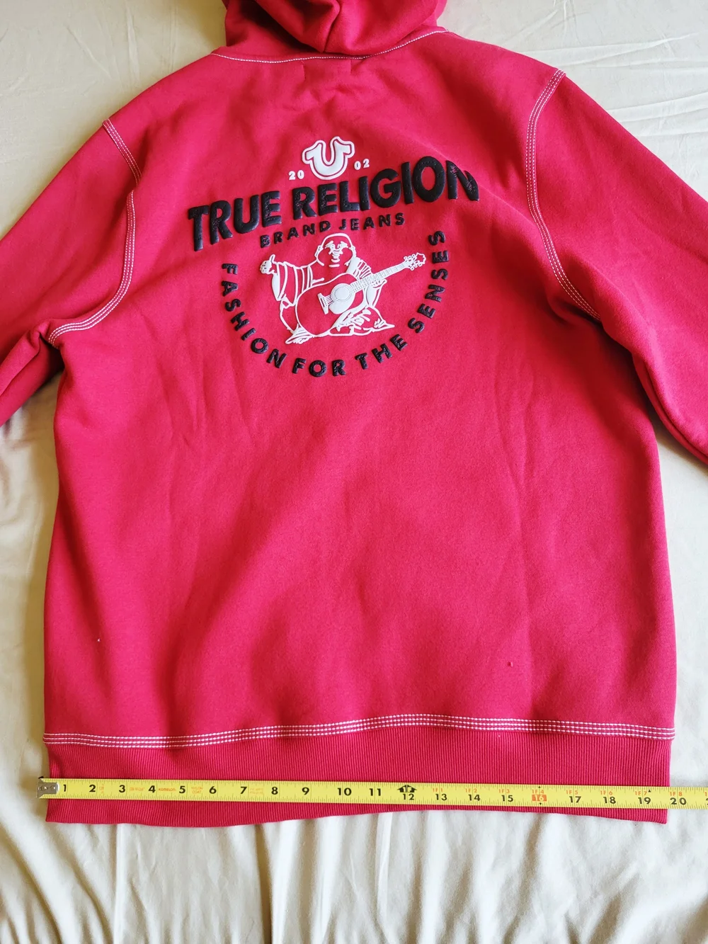 NWT True Religion Men’s Full Zip Hoodie Large TRV Red TNL Puff Buddha $124